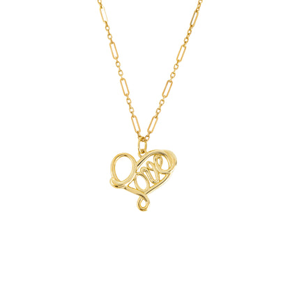 Cursive Love Heart Pendant