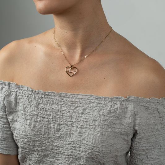 Elegant Mom Heart Pendant