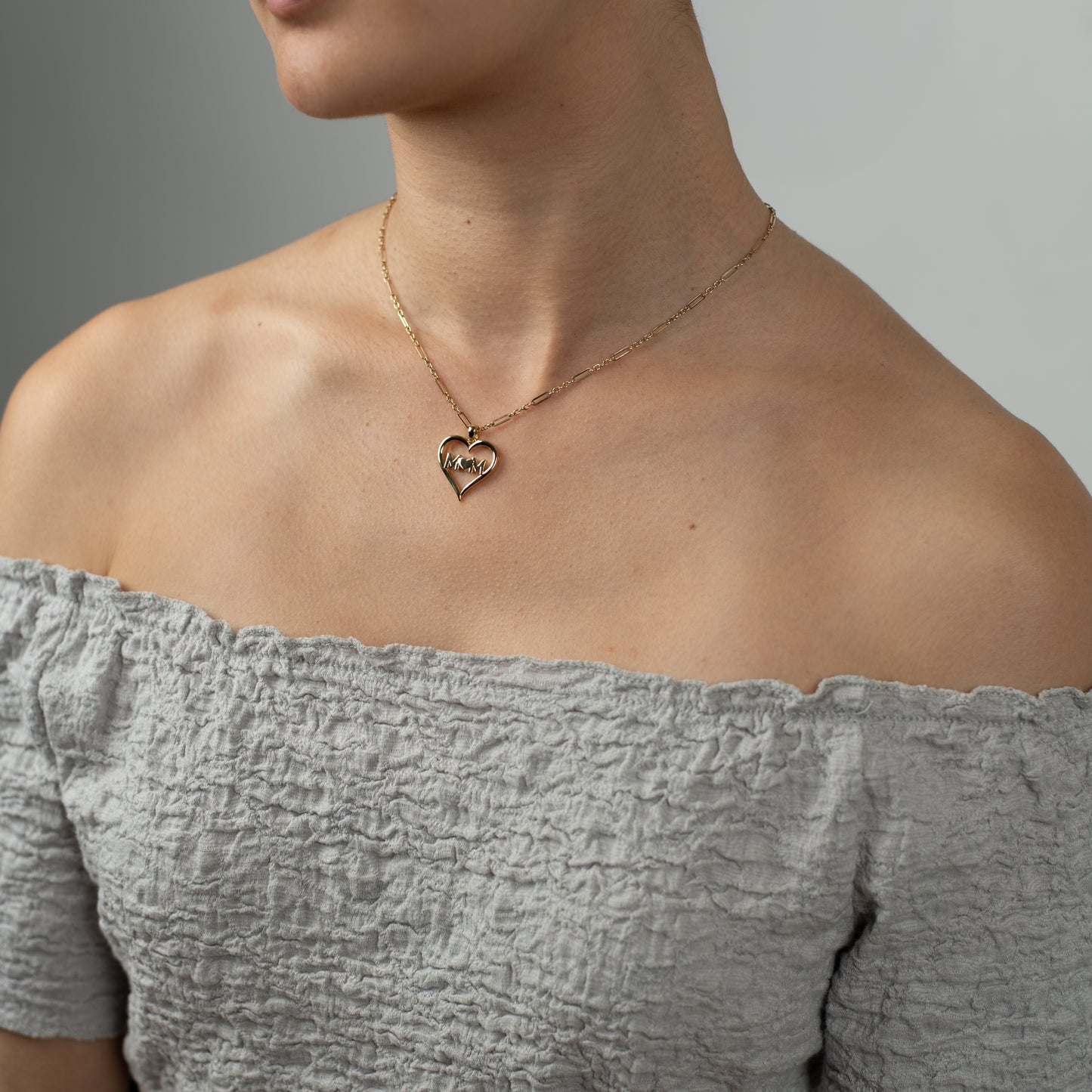 Modern Mom Heart Pendant